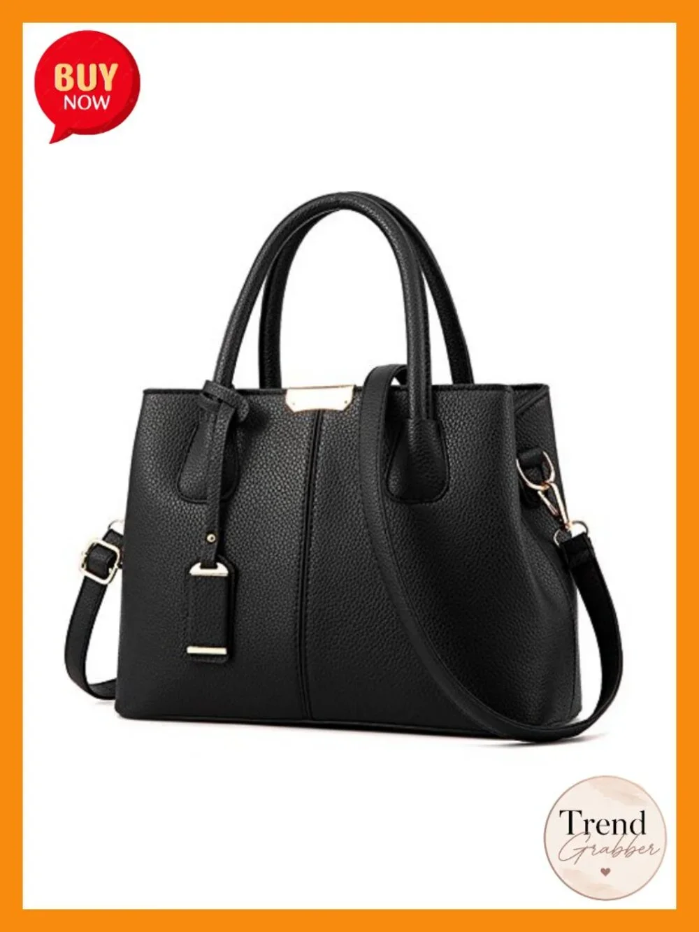 Top-handle Cross Body Handbag Middle Size Durable PU Leather Tote Bag